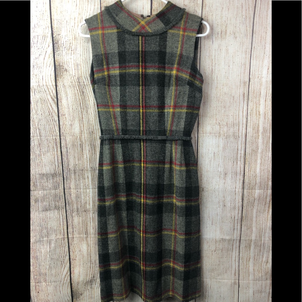 Vintage plaid mod wool dress
